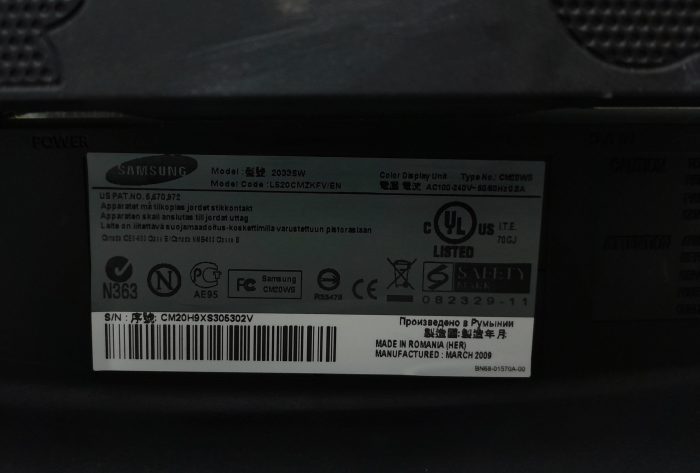 Samsung SyncMaster 2033sw 20" DVI VGA Color Display Monitor - Image 3