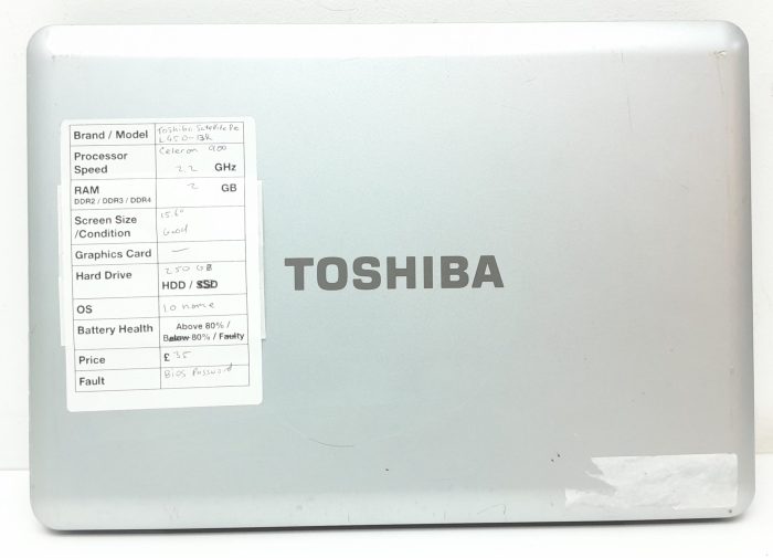 Toshiba Satellite Pro L450-13R - Celeron 900 2.2GHz - 2GB Ram - 15.6" - 250GB HDD - Windows 10 Home - Image 3