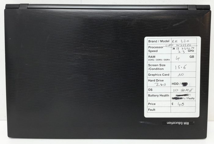 RM Education Notebook 320 W225EU - i3-2350M 2.3GHz - 4GB RAM - 15.6" - 240GB HDD - Windows 10 Home - Image 3