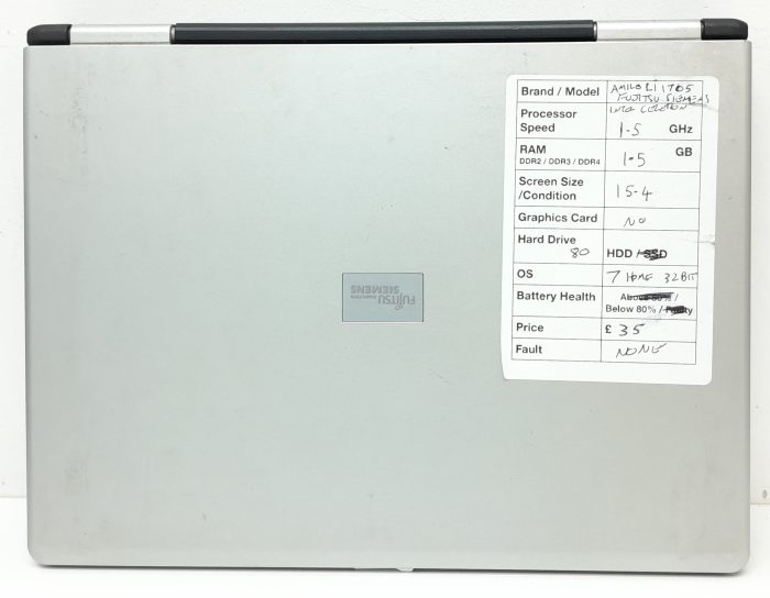 Fujitsu Siemens AMILO Li 1705 - Celeron  1.5GHz - 1.5GB Ram - 15.4" - 80GB HDD - Windows 7 Home 32Bit - Image 3