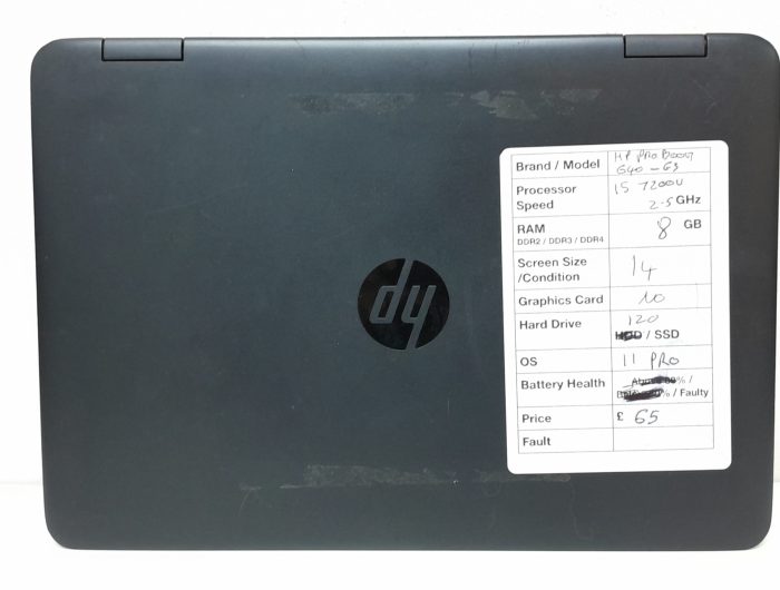 HP Probook 640 G3 - i5-7200U 2.5GHz - 8GB - 14" - 120GB SSD - Windows 11 Pro - Image 3
