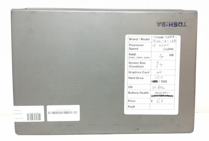 Toshiba Tecra Z40-A-18R i5-4210U 2.4GHz 4GB Ram 14" 120GB SSD Windows 10 Pro - Image 2