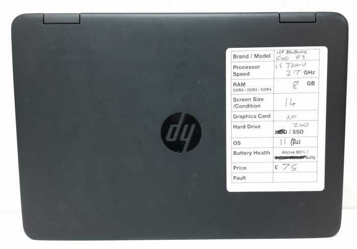 HP Probook 640 G3 - i5-7200U 2.7GHz - 8GB - 14" - 240GB SSD - Windows 11 Pro - Image 2