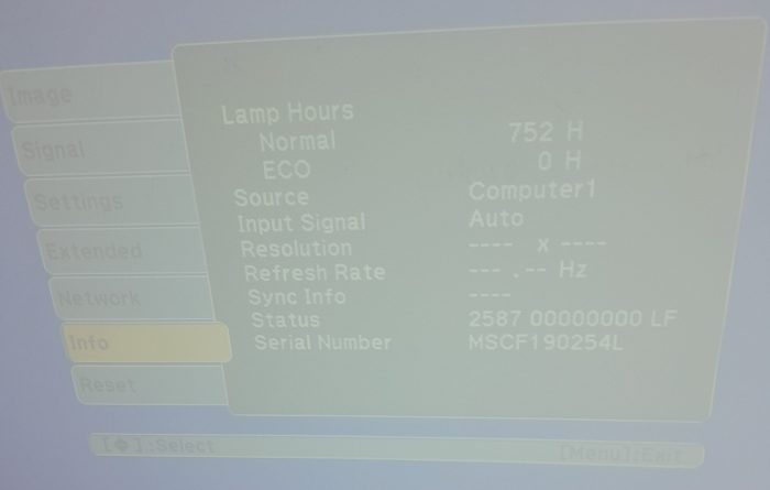 Epson EB-460 H343B LCD Projector 752 Lamp Hours Used - Image 7