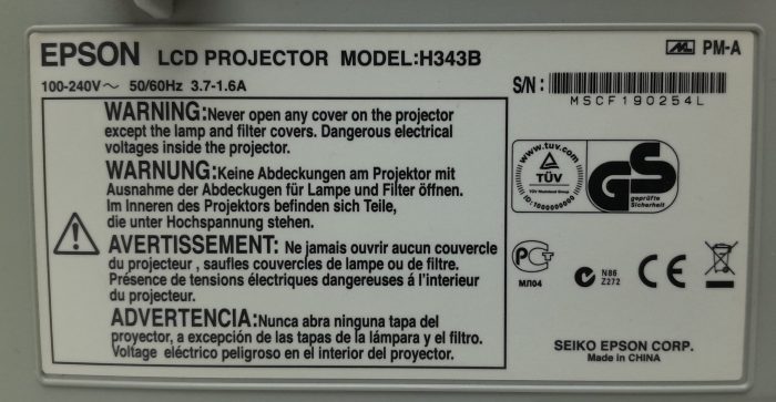 Epson EB-460 H343B LCD Projector 752 Lamp Hours Used - Image 2