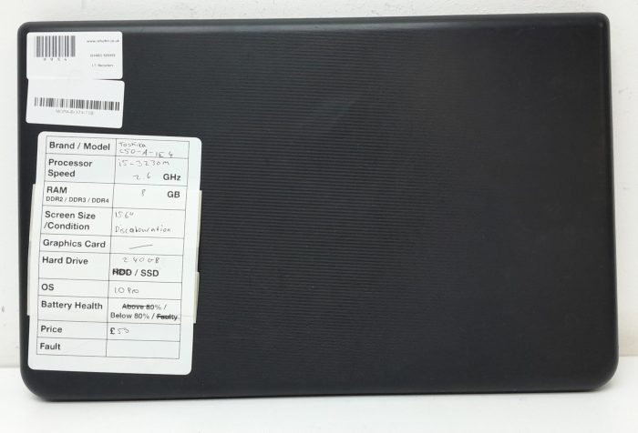 Toshiba Satelite Pro C50-A-1E4 - i5-3230m 2.6GHz - 8GB Ram - 15.6" - 240GB SSD - Windows 10 Pro - Image 2