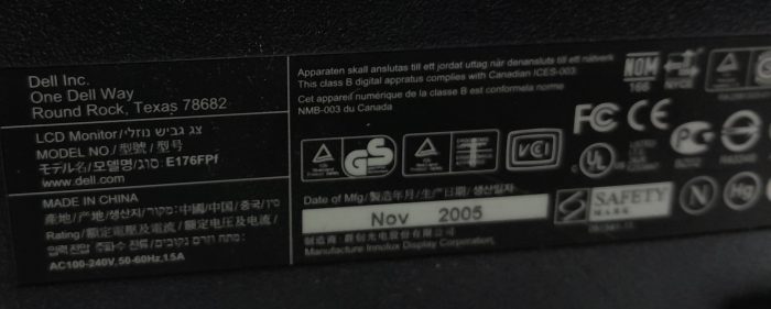 Dell E176FPf 17" VGA LCD Monitor - Image 3