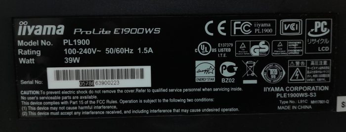 iiyama Prolite E1900WS PL1900 19" VGA Monitor - Image 3