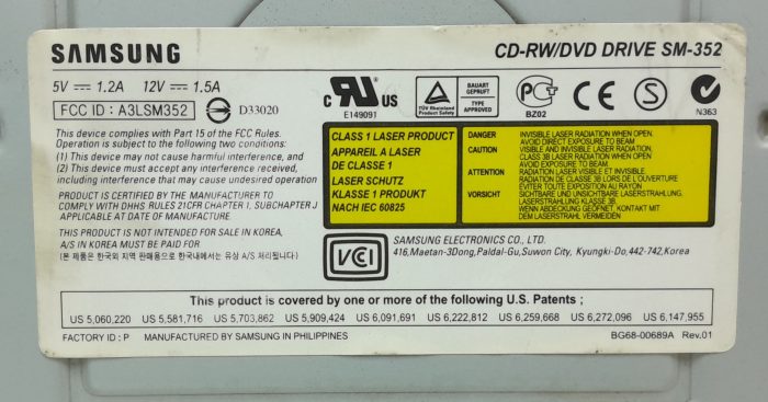 Samsung SM-352 CD-RW/DVD Drive - Image 3