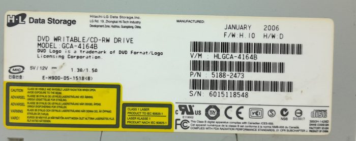 HL Data Storage GCA-4164B DVD Writeable CD-RW Drive - Image 3
