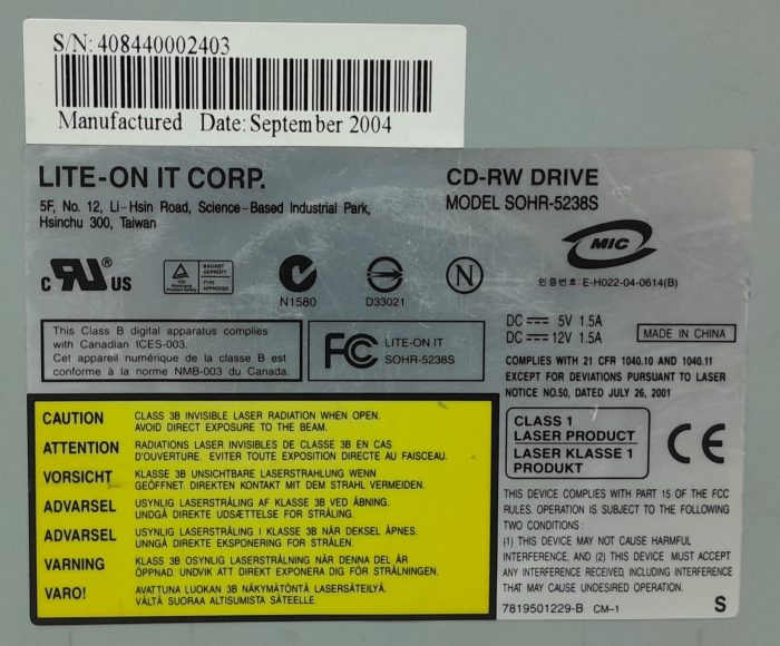Lite-On IT Corp SOHR-5238S CD-RW Drive - Image 3