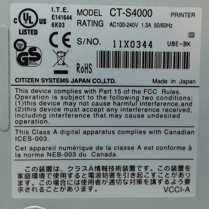 Citizen CT-S4000 Label Printer - Image 3