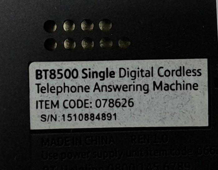BT BT8500 Single 078626 Digital Cordless Telephone Answering Machine & Handsets - Image 3