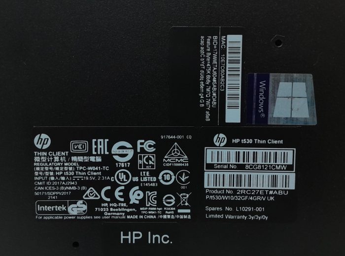HP t530 TPC-W041-TC - AMD GX-215JJ 1.5 GHz - 32GB SSD  4 g ram - Thin Client - Image 3