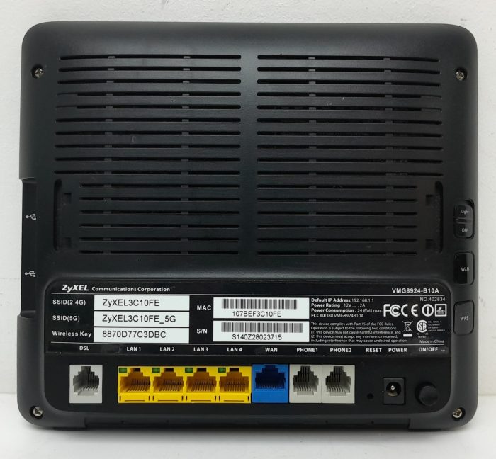 Zyxel VMG8924-B10A Gigabit Ethernet Dual Band Wireless Router - Image 4