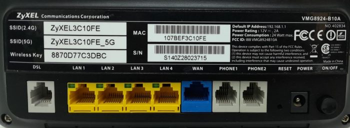 Zyxel VMG8924-B10A Gigabit Ethernet Dual Band Wireless Router - Image 3