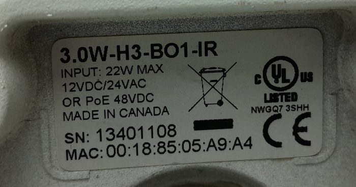 Avigilon 3.0W-H3-BO1-IR PoE CCTV Camera - Image 3