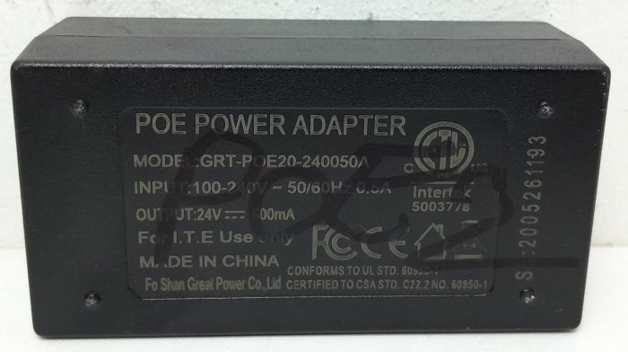 Intertek GRT-POE20-240050A PoE Power Adapter - Image 3