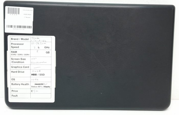 Toshiba Satellite Pro C50-A-1E4 - i5-3230M 2.6GHz - 8GB Ram - 15.6" - 120GB SSD - Windows 10 Pro - Image 3