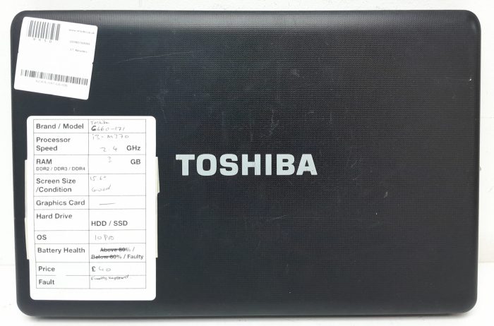 Toshiba Satellite Pro C660-171 - i3 M370 2.4 GHz - 3GB Ram - 15.6" - Windows 10 Pro - Image 3