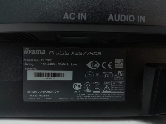 iiyama ProLite X2377HDS PL2300 23" HDMI DVI VGA Monitor - Image 3