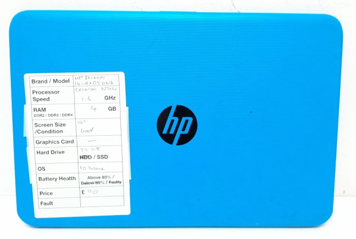 HP Stream 14-AX050NA - Celeron N3060 1.6GHz - 4GB - 14" - 32GB SSD - Windows 10 Home - Image 3