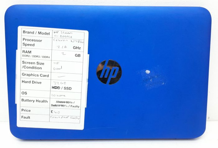 HP Stream 11-D060SA - Celeron N2840 2.16GHz - 2GB - 11.6" - 32GB SSD - Windows 10 Home - Image 3