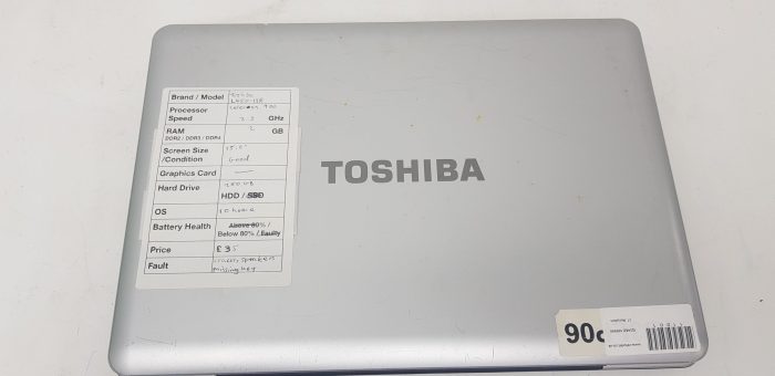 Toshiba Satellite Pro L450-13R - Celeron 900 2.2GHz - 2GB Ram - 15.6" - 250GB HDD - Windows 10 Home - Image 8