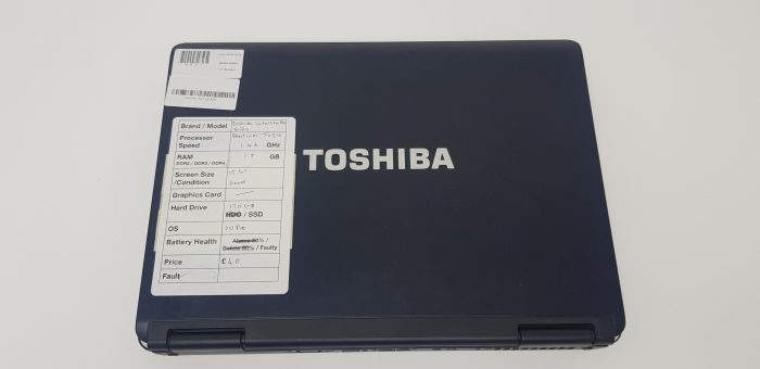 Toshiba Satellite Pro L40 - Pentium T2310 1.46 GHz - 1.5GB Ram - 15.4" - 120GB SSD - Windows 10 Pro - Image 9