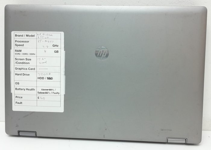 HP Probook 6550b - i5-M450 2.4GHz - 4GB - 15.6" - 320GB HDD - Image 3