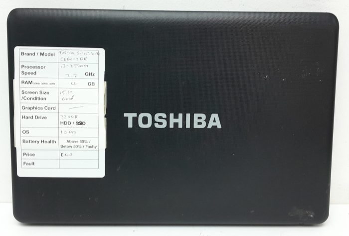 Toshiba Satellite Pro C660-2DR - i3-2330M 2.2GHz - 4GB RAM - 15.6" - 320GB HDD - Windows 10 Pro - Image 3