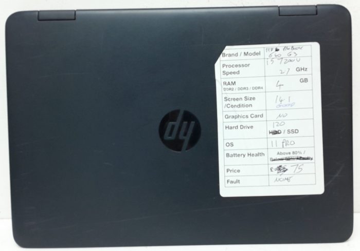 HP Probook 640 G3 - i5-7200U 2.1GHz - 4GB - 14.1" - 120GB SSD - Windows 11 Pro - Image 3