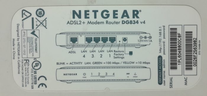 Netgear DG834 v4 ADSL2+ Modem Router - Image 3