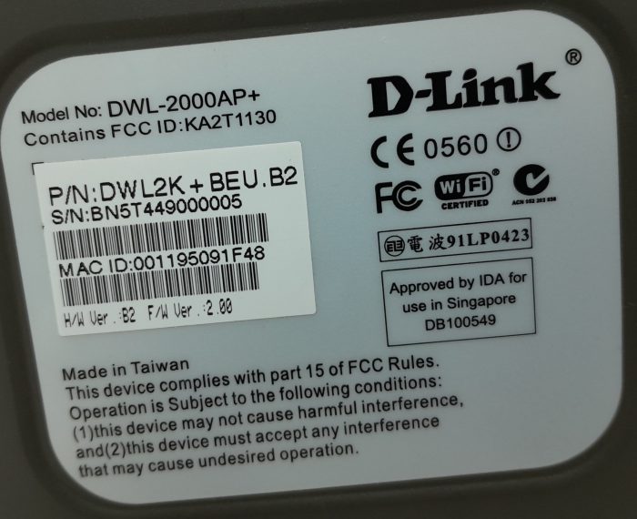 D-Link DWL-2000AP+ AirPlus G+ 2.4GHz Wireless Access Point - Image 3