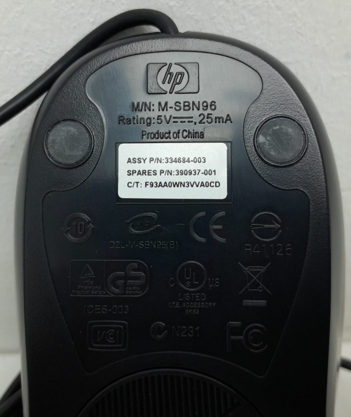 Joblot 2x HP M-SBN96 PS/2 Compatible Mouse - Image 3