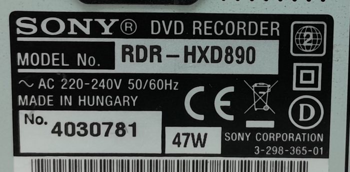 Sony RDR-HXD890 DVD Recorder - Image 3