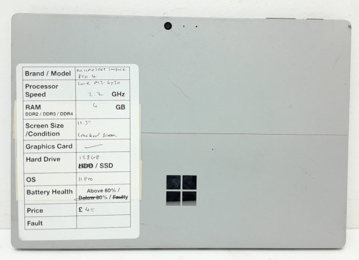 Microsoft Surface Pro 4 - Core M3-6Y30 2.2GHz - 4GB - 12.3" - 128GB SSD - Windows 11 Pro - Image 3