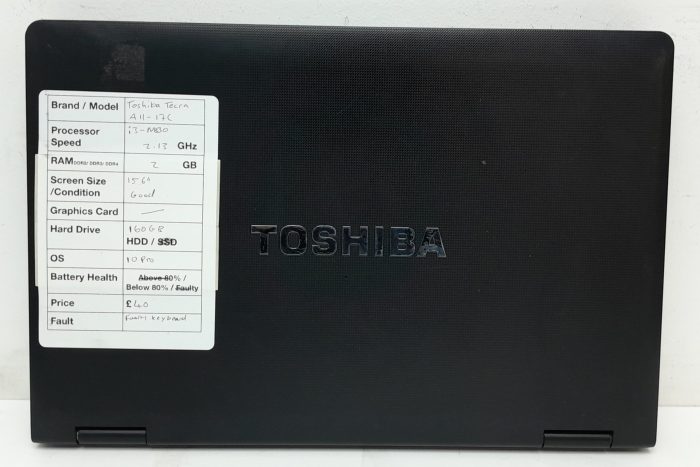 Toshiba Tecra A11-17C - i3-M330 2.13GHz - 2GB RAM - 15.6" - 160GB HDD - Windows 10 Pro - Image 3