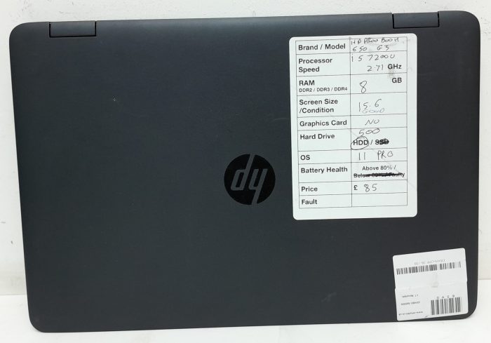 HP ProBook 650 G3 - i5-7200U 2.71GHz - 8GB - 15.6" - 500GB HDD - Windows 11 Pro 64bit - Image 3