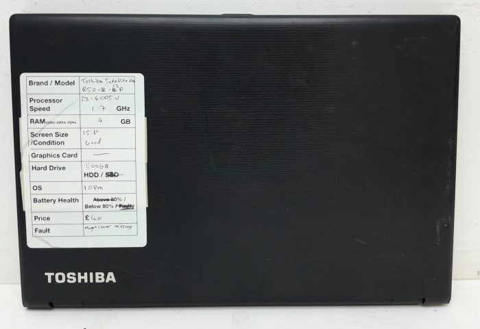 Toshiba Satellite Pro R50-B-12P - i3-4005U 1.7GHz - 4GB - 15.6" - 500GB HDD - Windows 10 Pro - Image 3