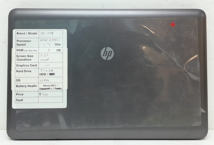 HP 655 - AMD E2-1800 1.7GHz - 4GB RAM - 15.6" - 320GB HDD - Windows 10 Pro - Image 3