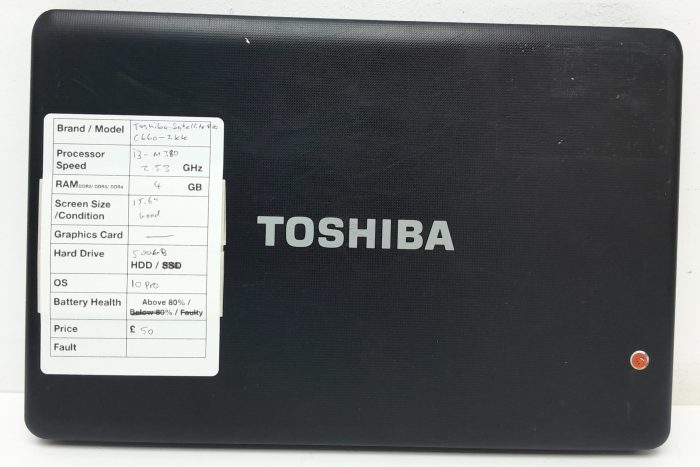 Toshiba Satellite Pro C660-2KK - i3-M380 2.53GHz - 4GB RAM - 15.6" - 500GB HDD - Windows 10 Pro - Image 3