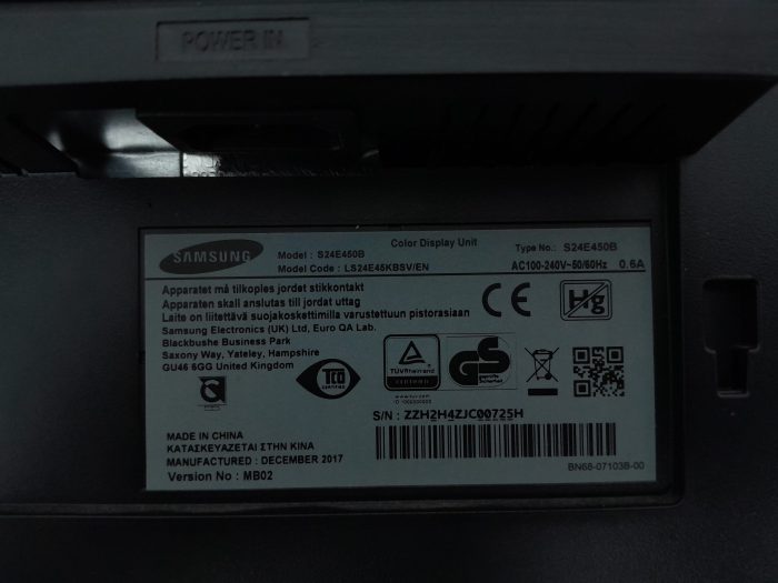 Samsung S24E450B LS24E45KBSV/EN 24" DVI VGA LCD Monitor - Image 3