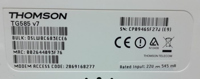 Thomson TG585 v7 Wireless Access Point - Image 3