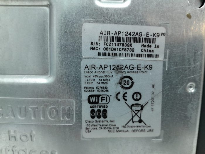 Cisco Systems AIR-AP1242AG-E-K9 Aironet 802.11a/b/g Access Point - Image 3