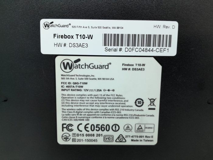 WatchGuard Firebox T10-W Firewall - Image 3