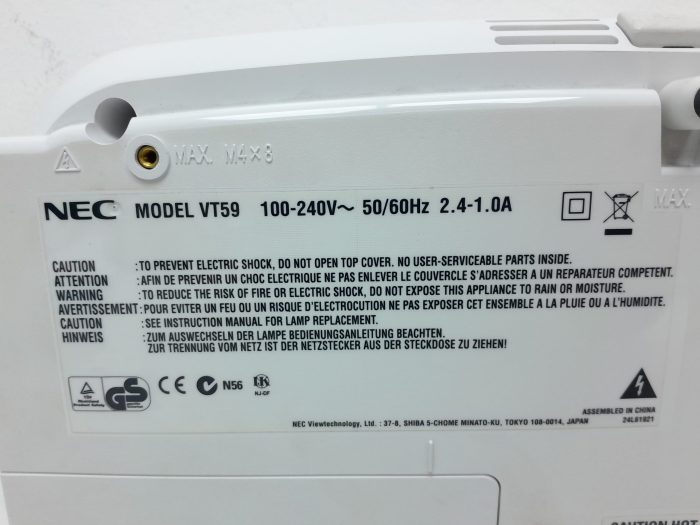 Nec VT59 VGA Projector with 1133 Lamp Hours Used - Image 3