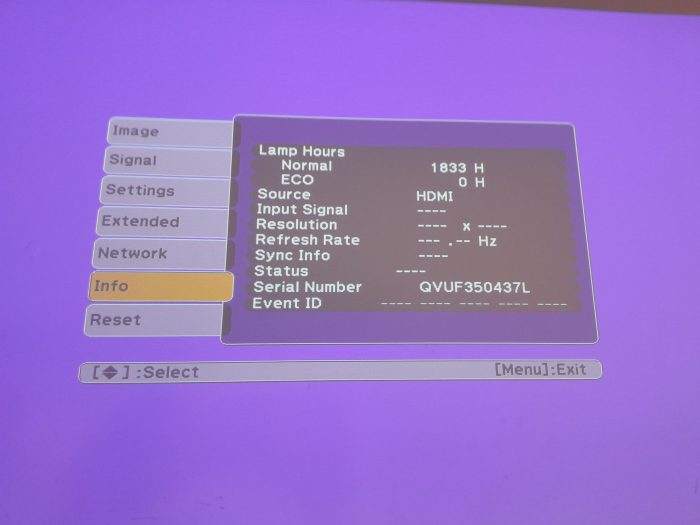 Epson EB-470 H456B HDMI VGA LCD Projector with 1833 Lamp Hours Used - Image 2