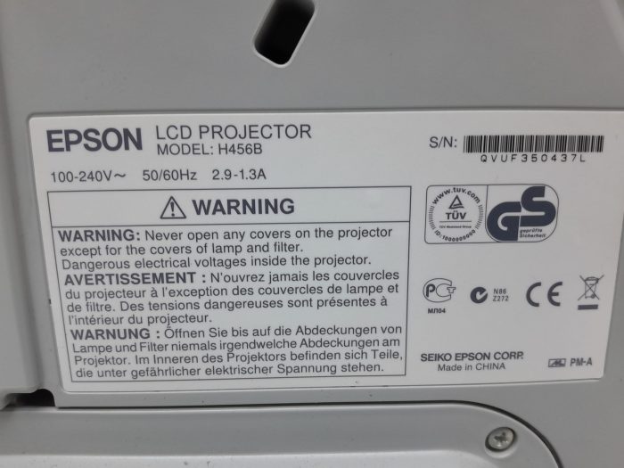 Epson EB-470 H456B HDMI VGA LCD Projector with 1833 Lamp Hours Used - Image 3
