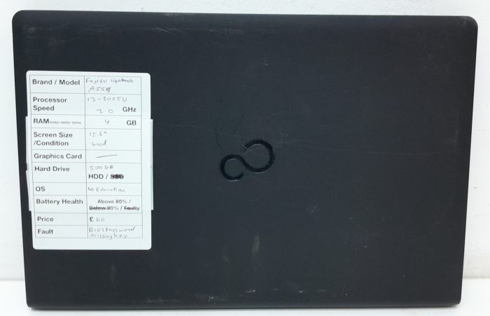Fujitsu LifeBook A555 - i3-5005U 2.0GHz - 4GB Ram - 15.6" - 500GB HDD - Windows 10 Education - Image 3